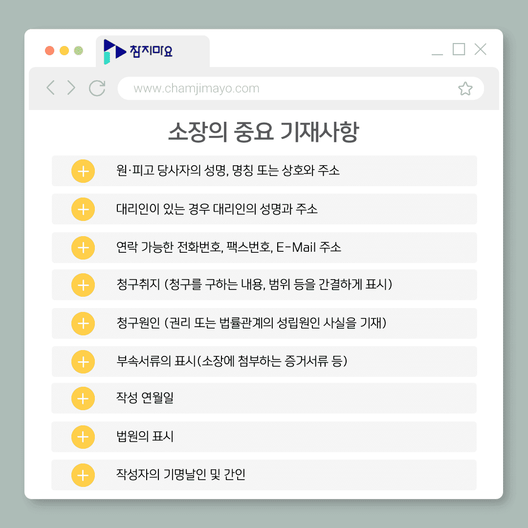 소장 기재사항