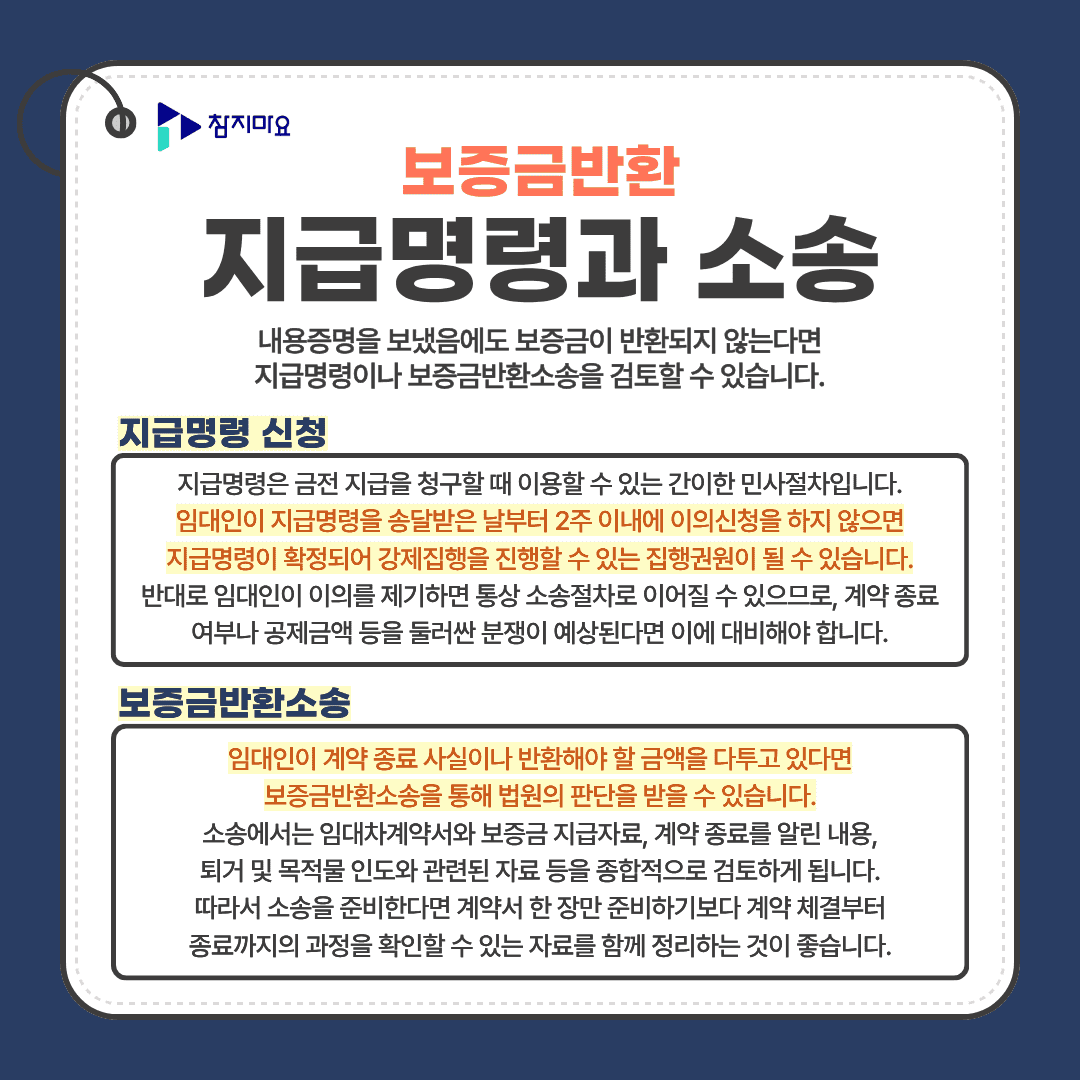 보증금반환 지급명령