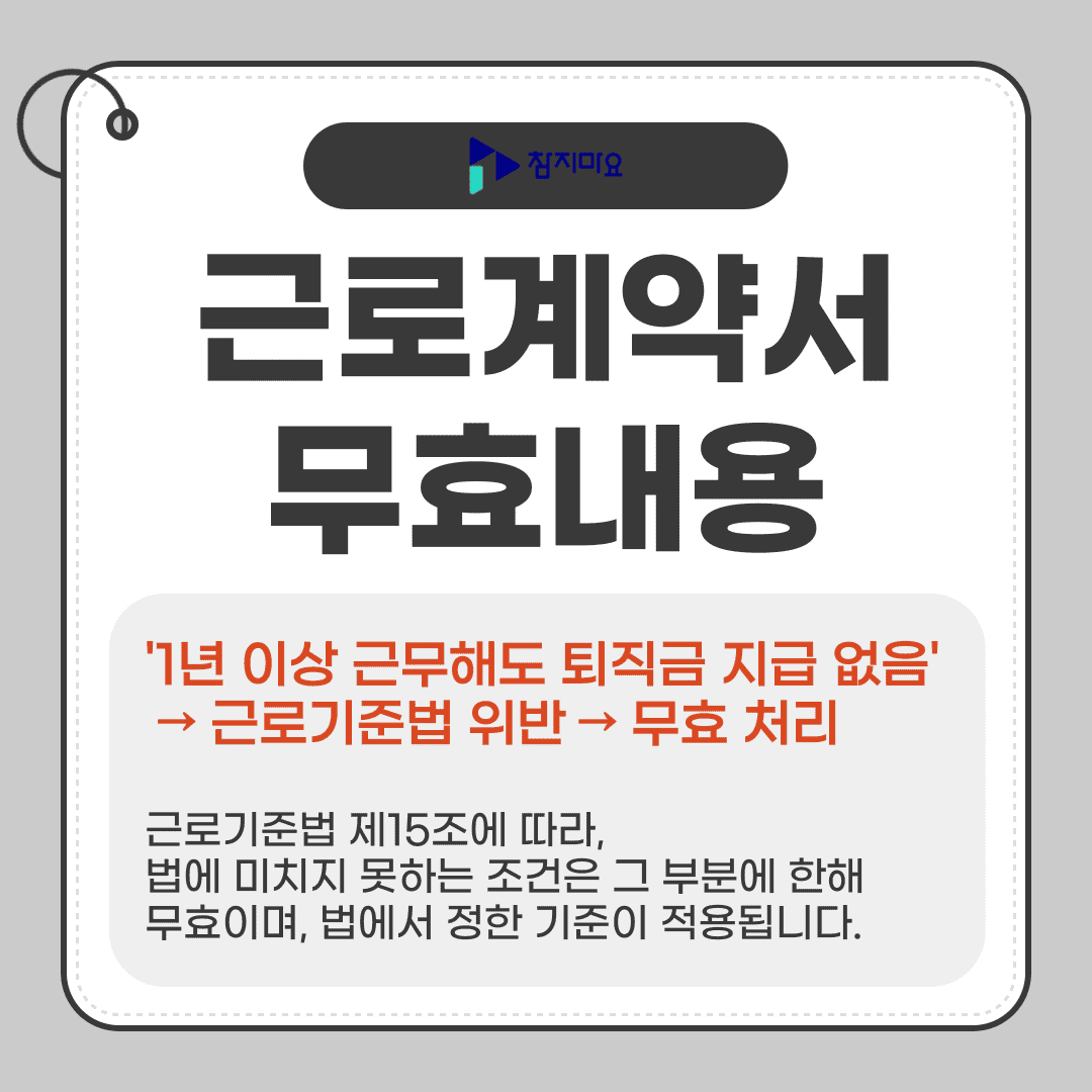 근로계약서 무효