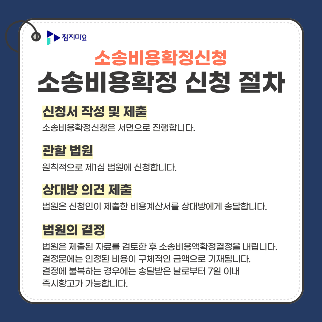 소송비용확정 신청 절차