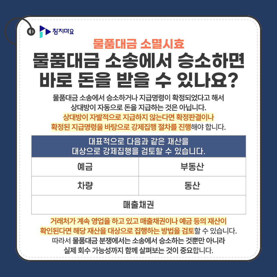 물품대금강제집행