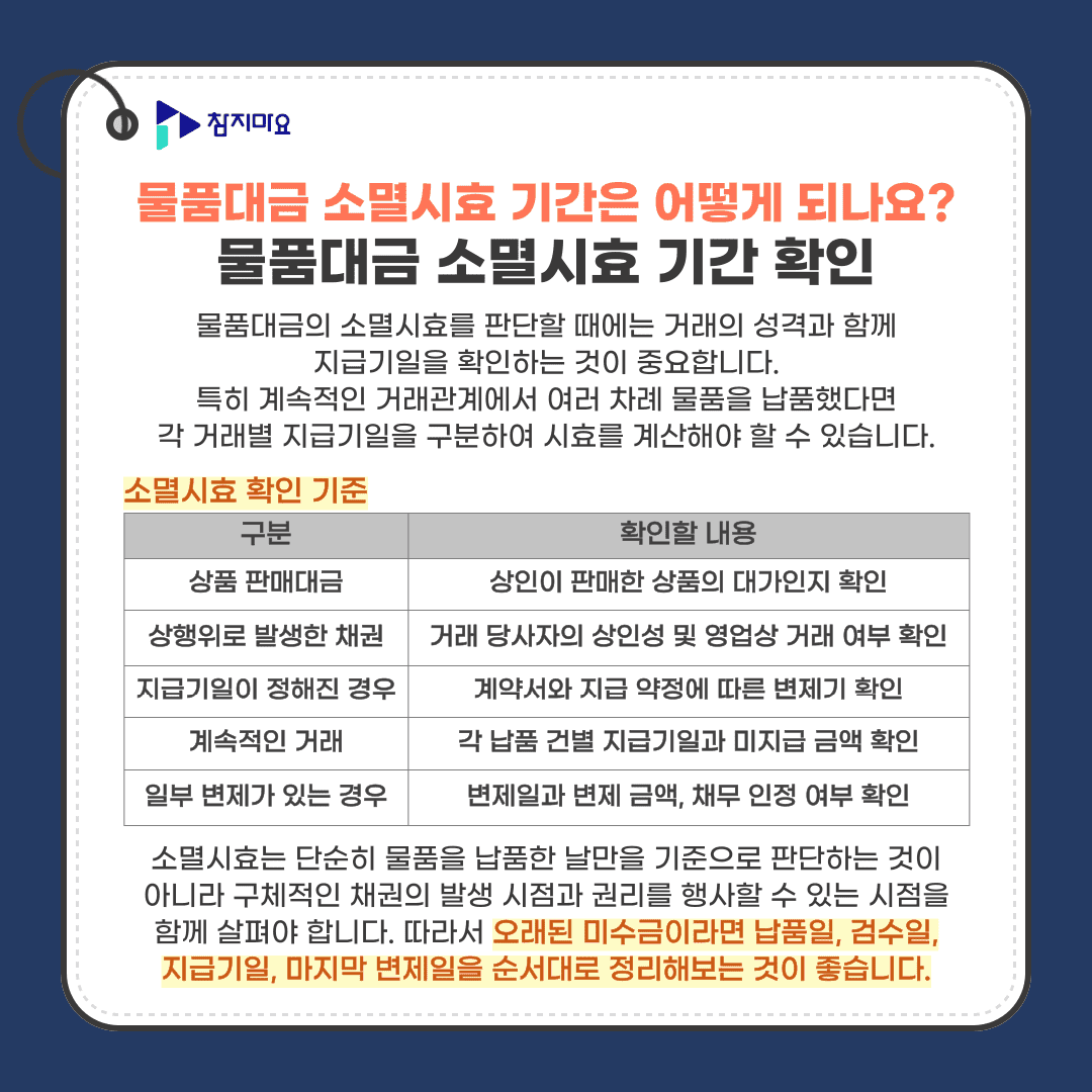 물품대금소멸시효기간