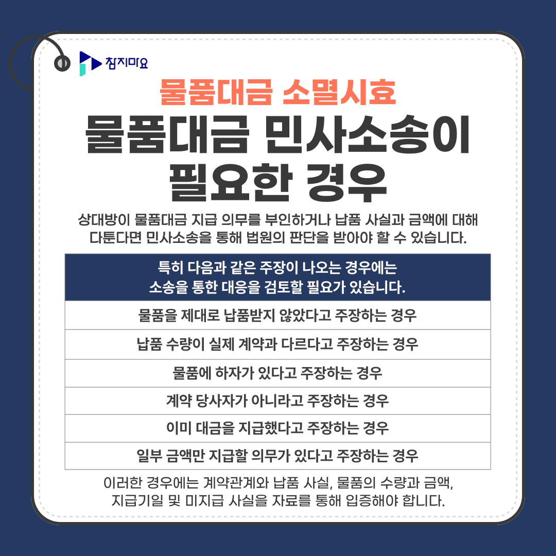 물품대금민사소송