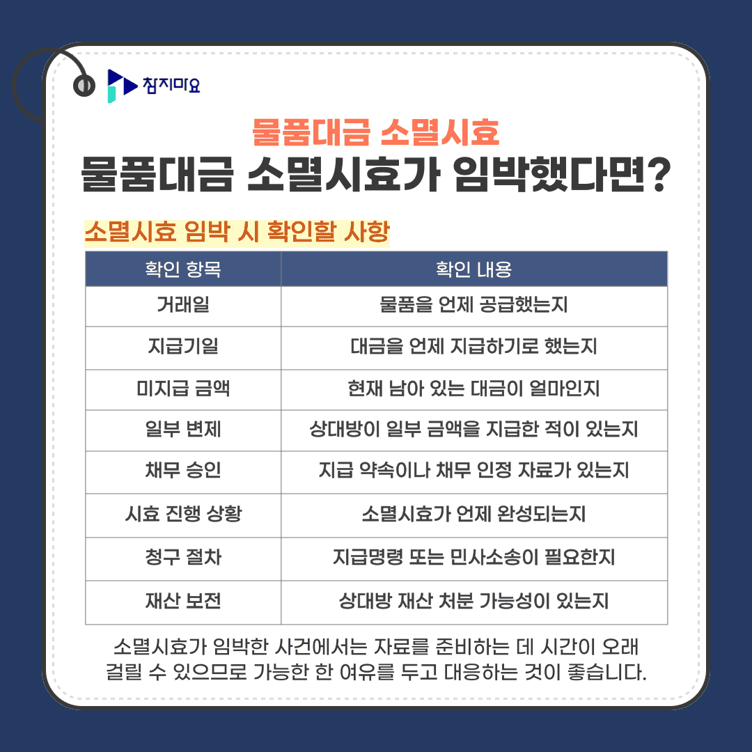 물품대금소멸시효대응