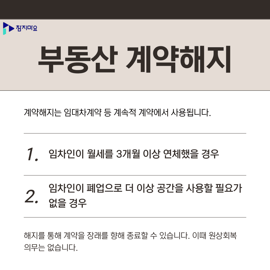 부동산 계약해지