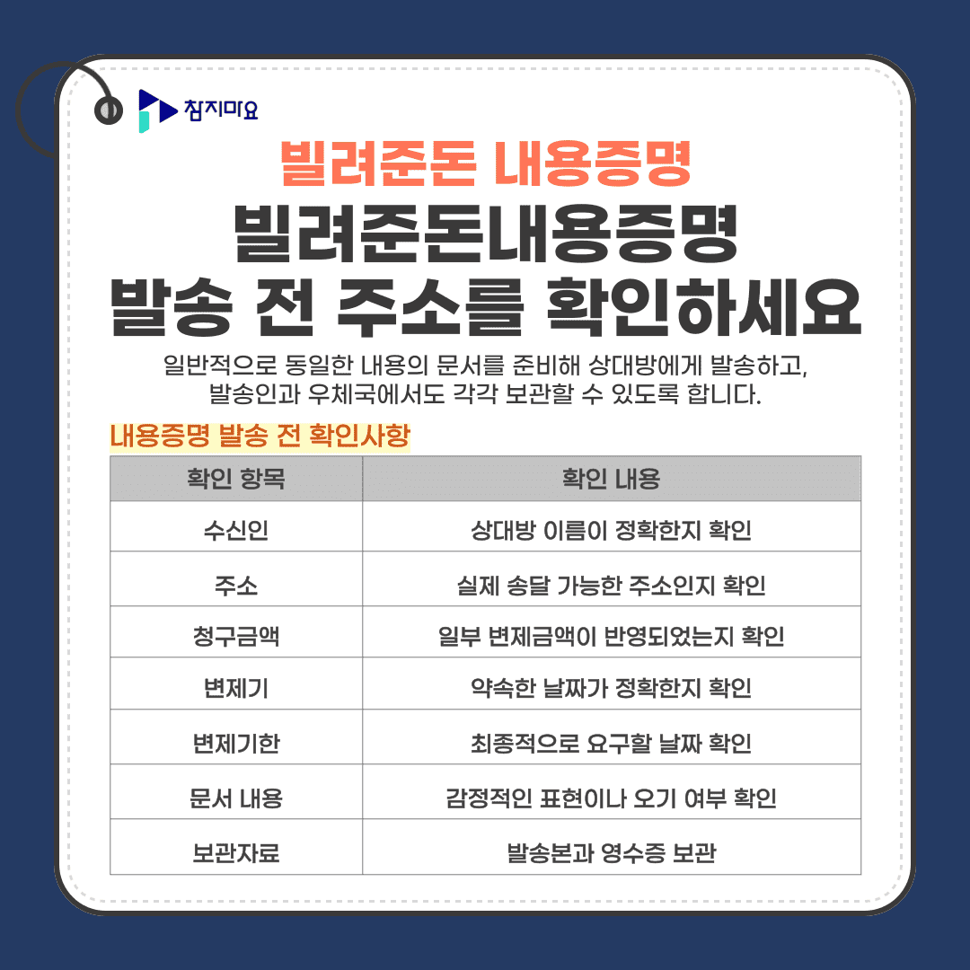 내용증명발송