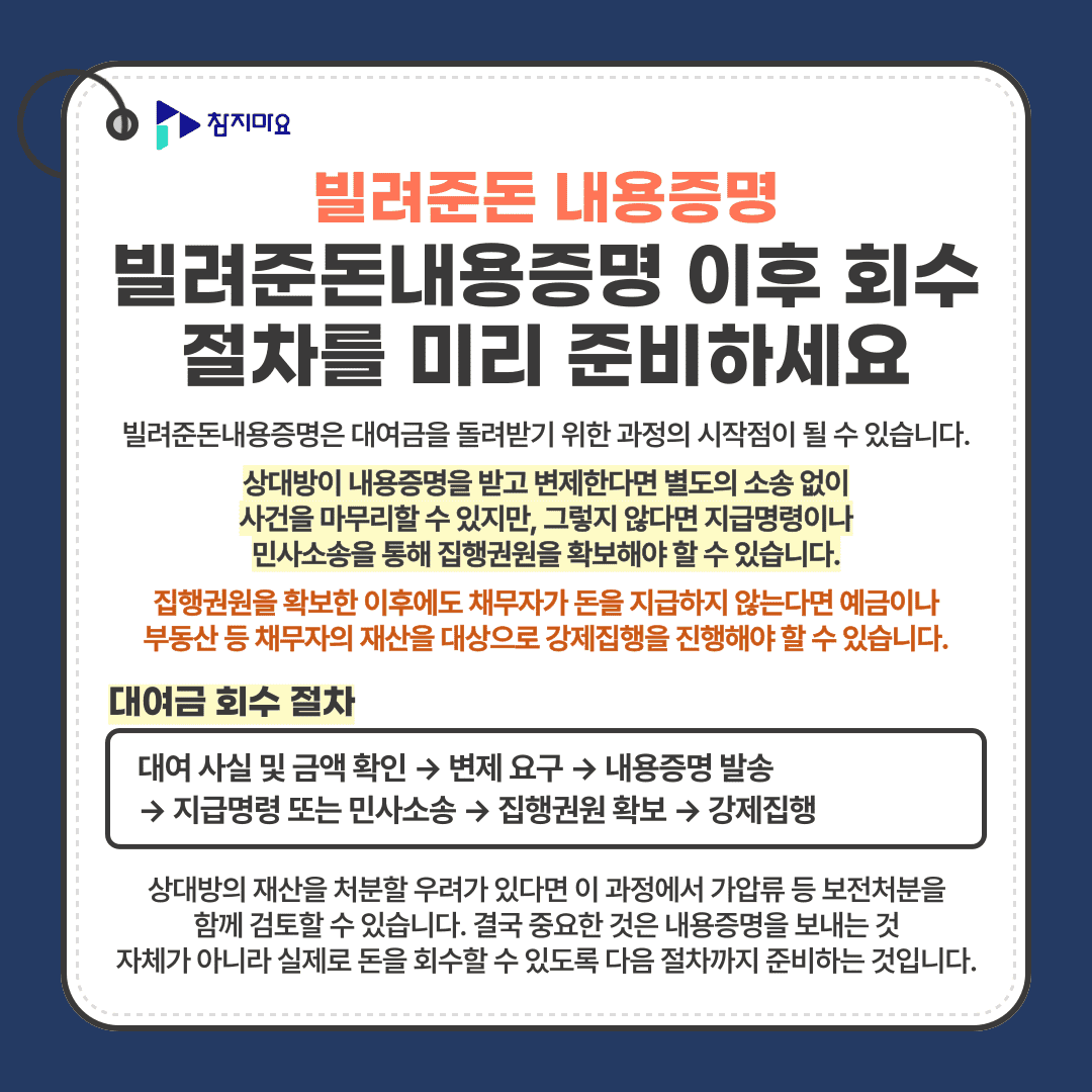 대여금회수절차