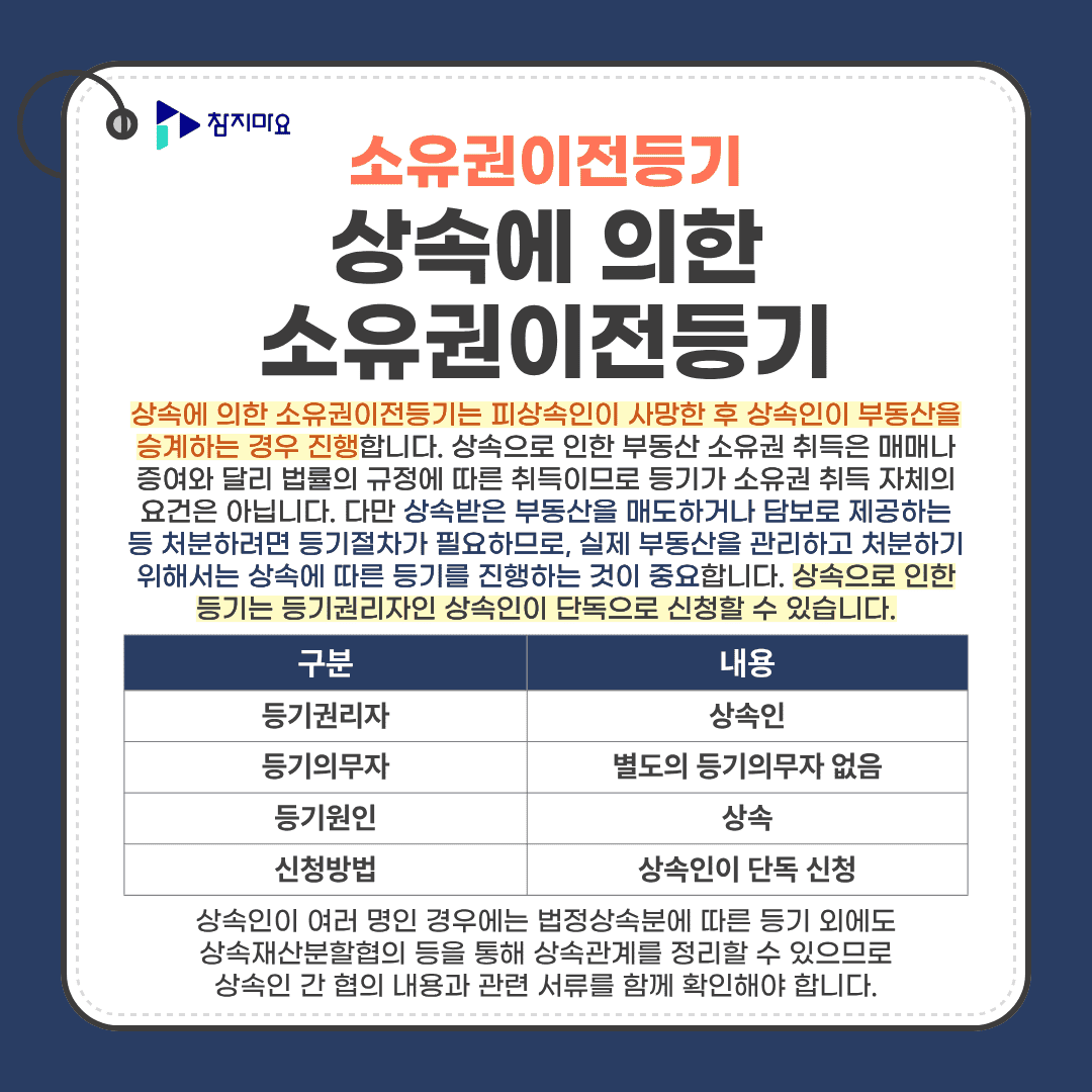 상속 소유권이전등기