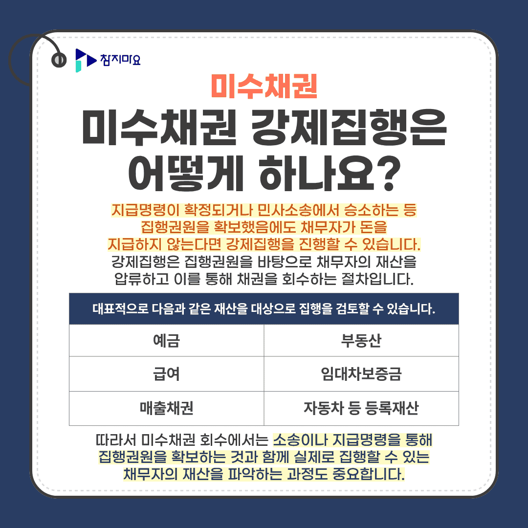 미수채권강제집행