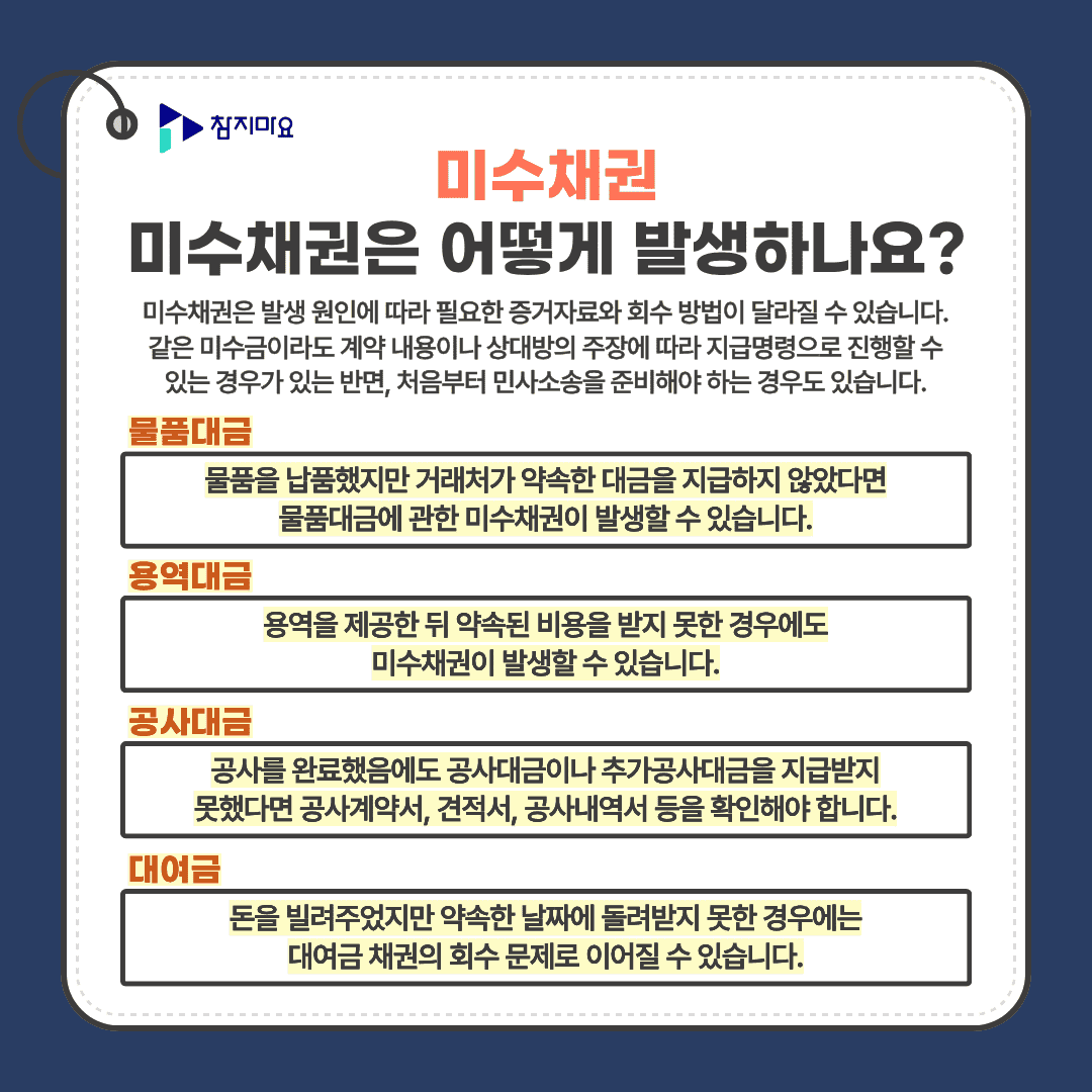 미수채권발생원인