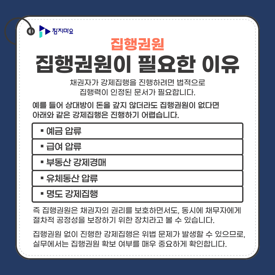 집행권원 필요성